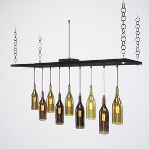 3d model bottle light chandelier