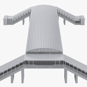 Steel Pedestrian Bridge 3D model