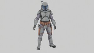 3D Star Wars Jango Fett Simple Rigged