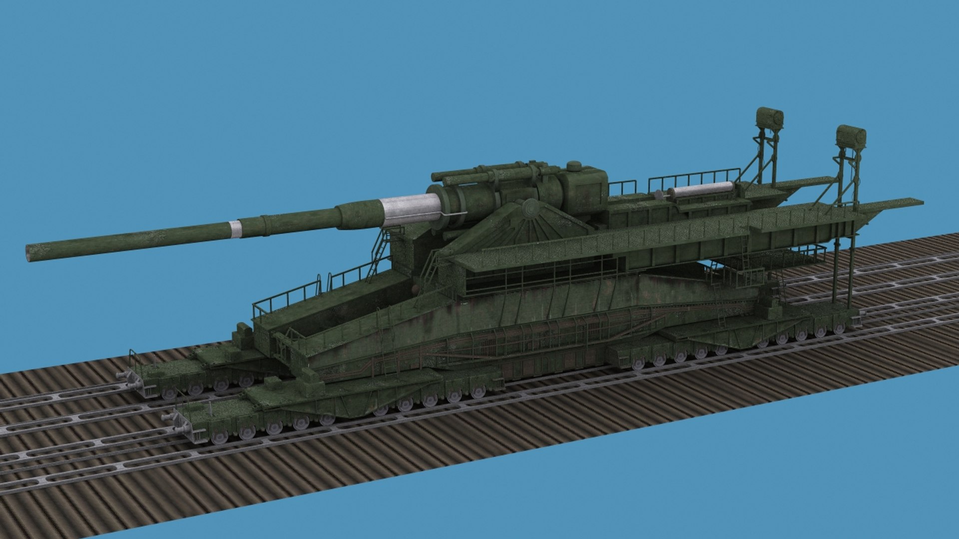 Schwerer Gustav Railway Gun - 3D model by adrianovalentini