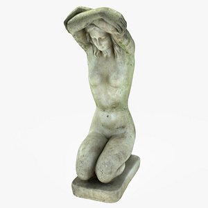 female concrete statue 3D model