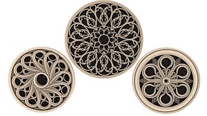 3D Elegant Gothic Rose Window collection