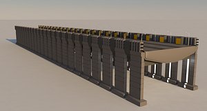 sci fi bridge 3D model