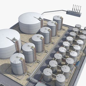 3D Liquefied Natural Gas LNG Terminal model