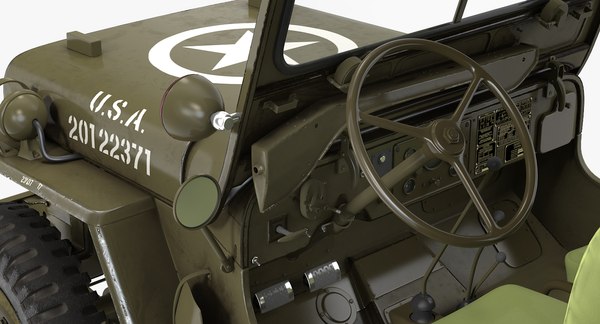 3d jeep willys 1944 convertible model