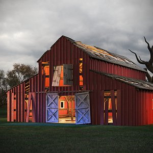 Old Dilapidated Red Barn