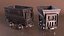 3D Worn Mine Wagon Black model