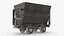 3D Worn Mine Wagon Black model