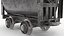 3D Worn Mine Wagon Black model
