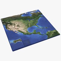 USA 3D Map with Alaska Hawaii