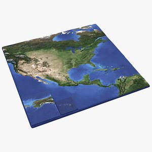 USA 3D Map with Alaska Hawaii