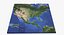 USA 3D Map with Alaska Hawaii