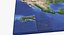 USA 3D Map with Alaska Hawaii