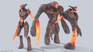 3D Magma creature collection model