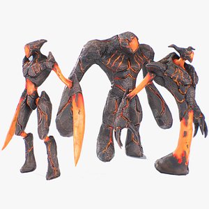 3D Magma creature collection model