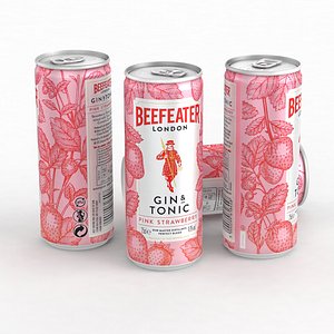 3D Alcohol Can Beefeater London Gin and Tonic Pink Strawberry  250ml 2021