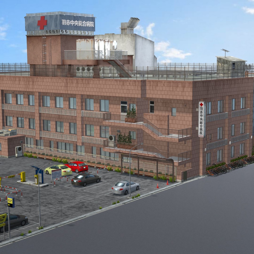 3D japanese hospital building 0001 model - TurboSquid 1683017