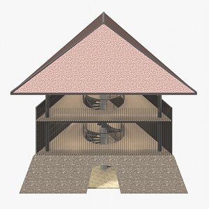 3D Tropical pavilion 26A83 model