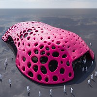 Organic Voronoi Porous Pavilion 03