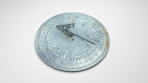 3D model Solid Brass Horizontal Sundial