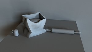 3D model sack of flour