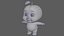 Personaje hibi naranja de baja poli con rigging