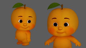3D model Chibi Orange Low Poly Rigged Character