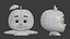Personaje hibi naranja de baja poli con rigging