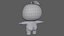 Personaje hibi naranja de baja poli con rigging