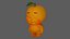 Personaje hibi naranja de baja poli con rigging