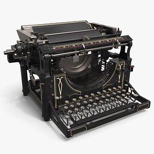 Vintage Mechanical Typewriter with Open Ribbon System Black