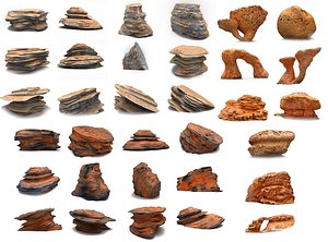 Alien  Martian Rocks Mega Pack - 33 Scanned Extraterrestrial Assets 2 3D model