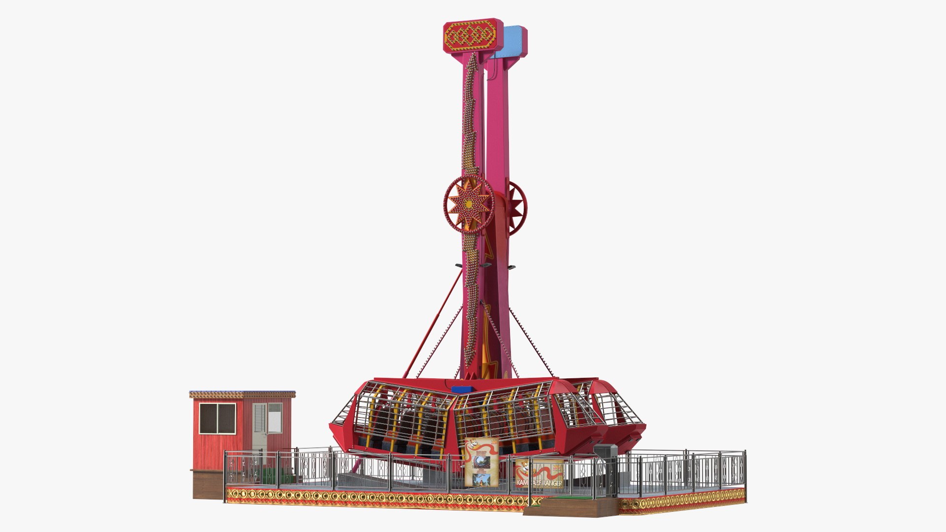 Kamikaze Ranger Ride Attraction OFF 3D model preview