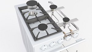 gas range cooker 3D model