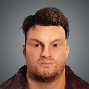 3D Overweight Man Character Ready for Game and Animation