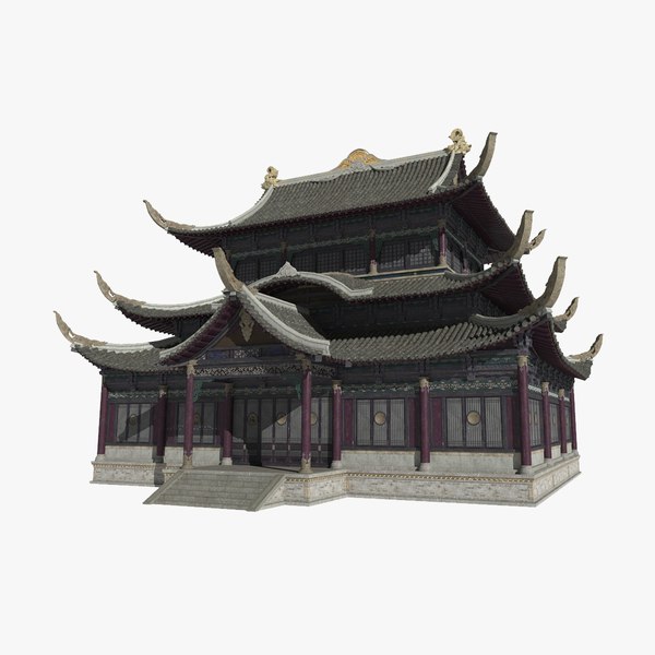 古代亚洲建筑中大宫殿的阁楼3D模型 - TurboSquid 2223368