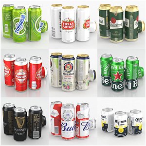 Beer Cans Of The World 9pcs Collection 3D