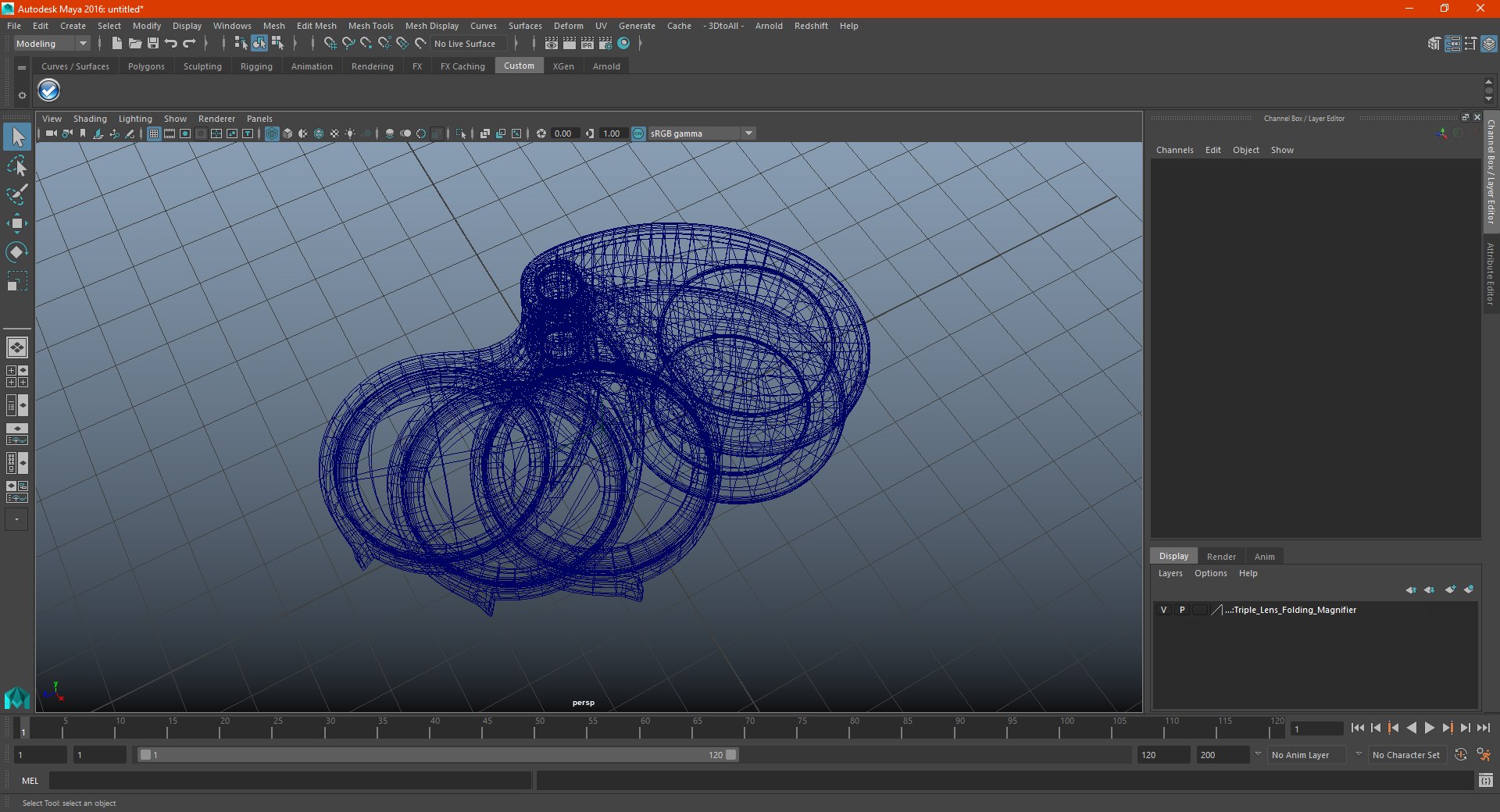 Triple lens folding magnifier model TurboSquid 1585360