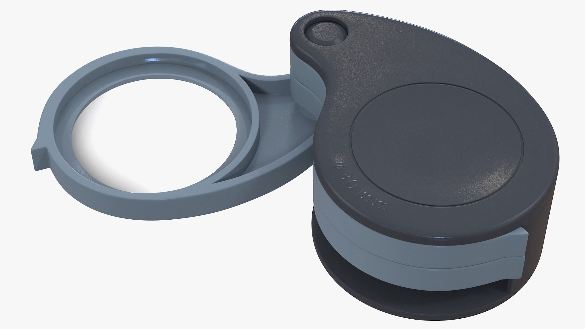 Triple lens folding magnifier model TurboSquid 1585360