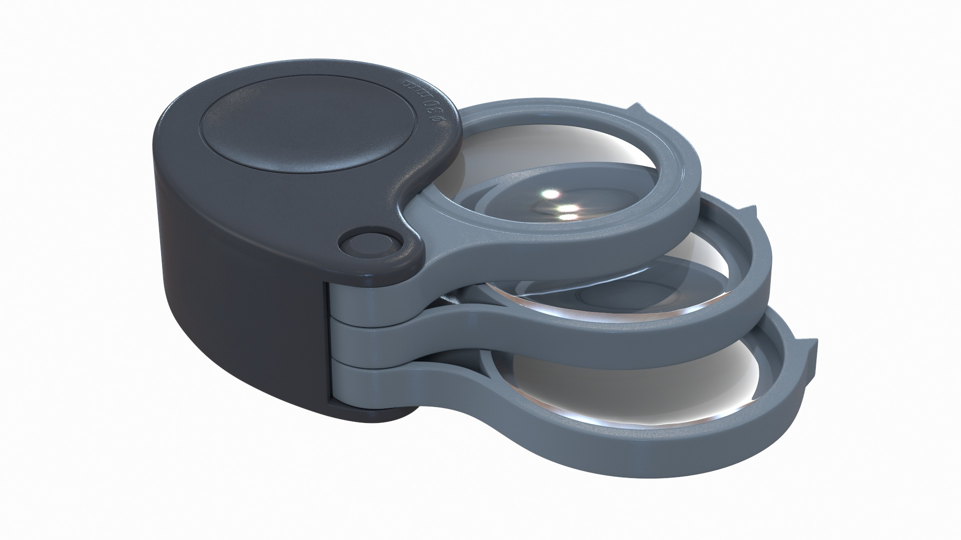 Triple lens folding magnifier model TurboSquid 1585360