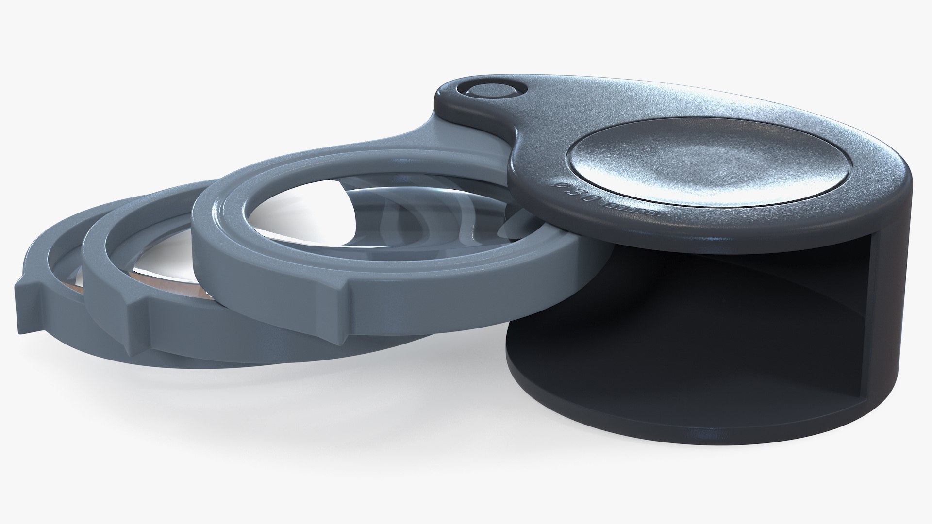 Triple lens folding magnifier model TurboSquid 1585360