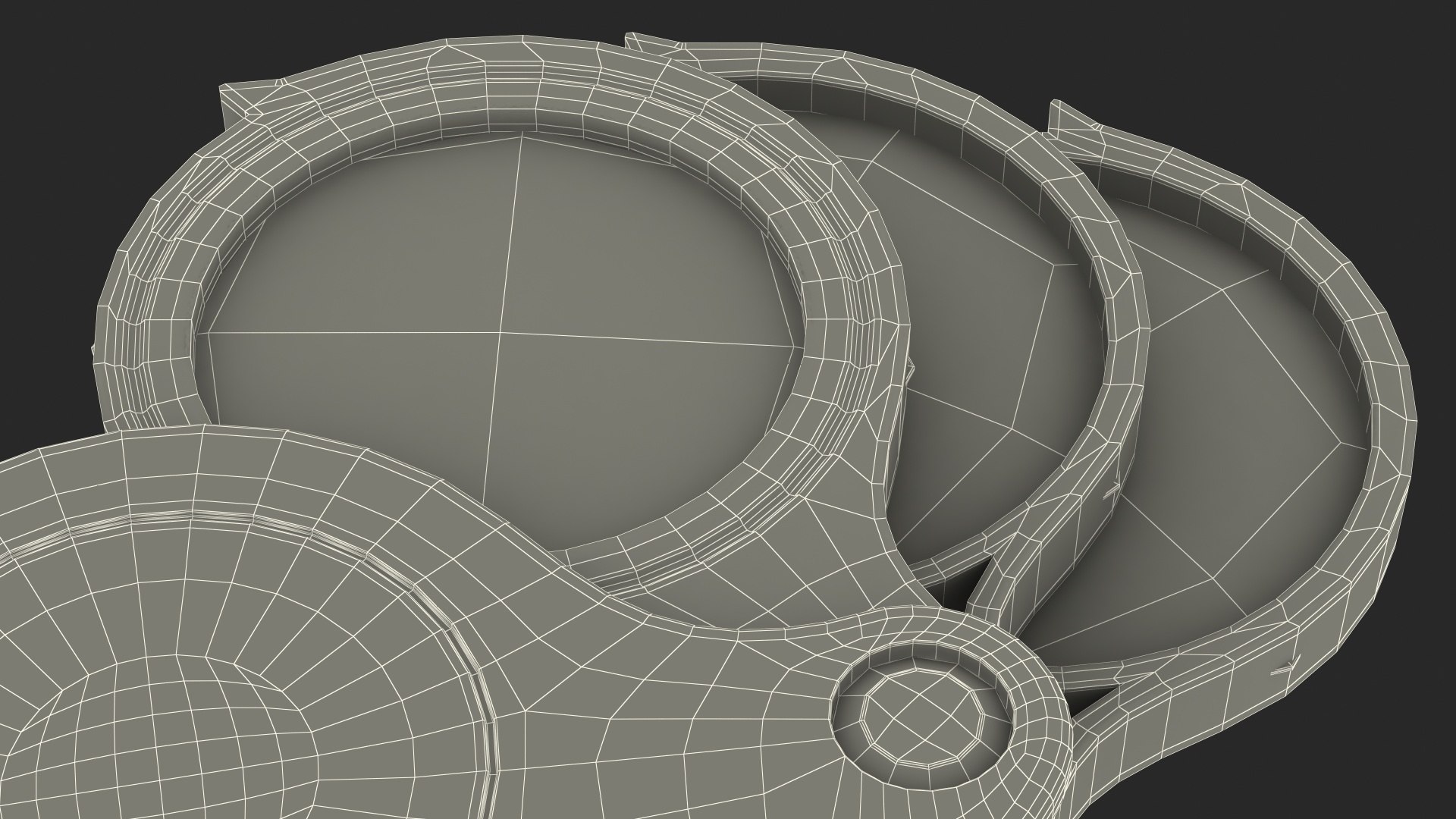 Triple lens folding magnifier model TurboSquid 1585360