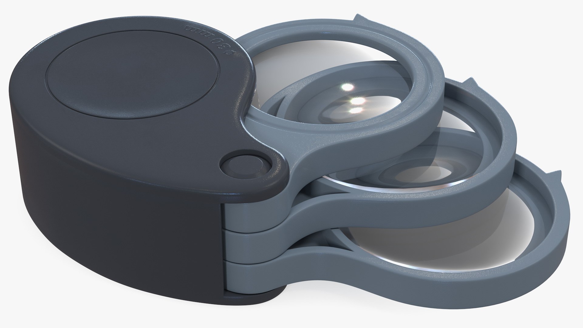 Triple lens folding magnifier model TurboSquid 1585360