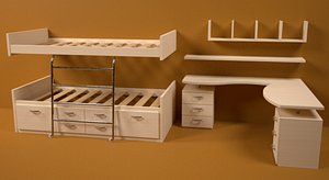 montseny juvenile bedroom 3d max
