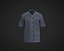 Mens camp collar shirt with top stitching