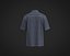 Mens camp collar shirt with top stitching