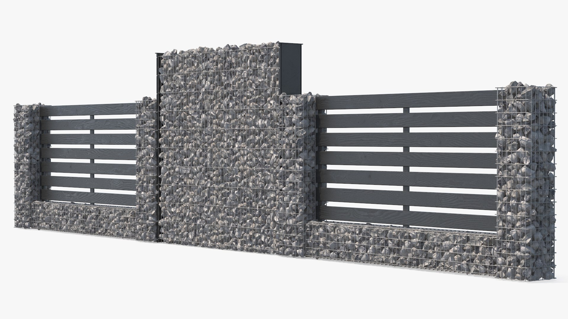 Gabion Fence 3D model preview