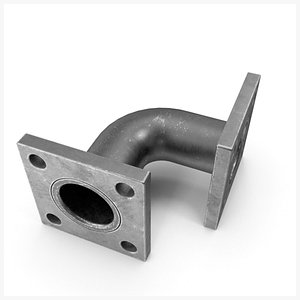 3D Double  Square Flange Metal Armor PBR