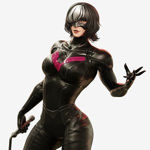 Female Superhero Game Character - Black Mirage 3D model