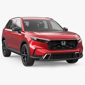 3D 2025 Honda CR-V Red Rigged for Cinema 4D